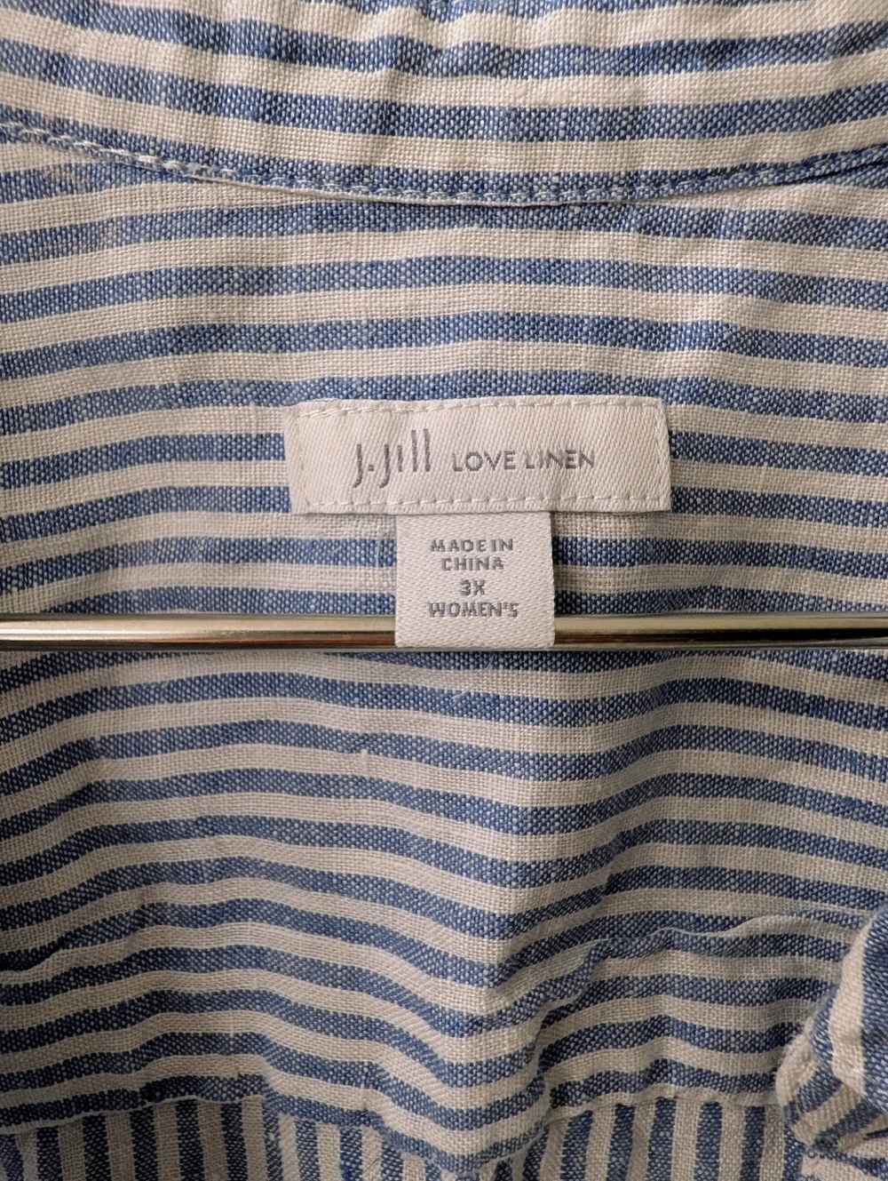 J Jill Love Linen Tunic Length Sleeveless Blouse Mother Of Pearl Buttons - Picture 6 of 7